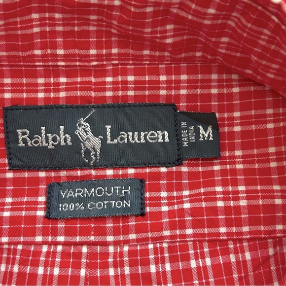 Ralph Lauren Yarmouth Red/White Checkered Short Sleeve Button Down Shirt - Picture 3 of 6